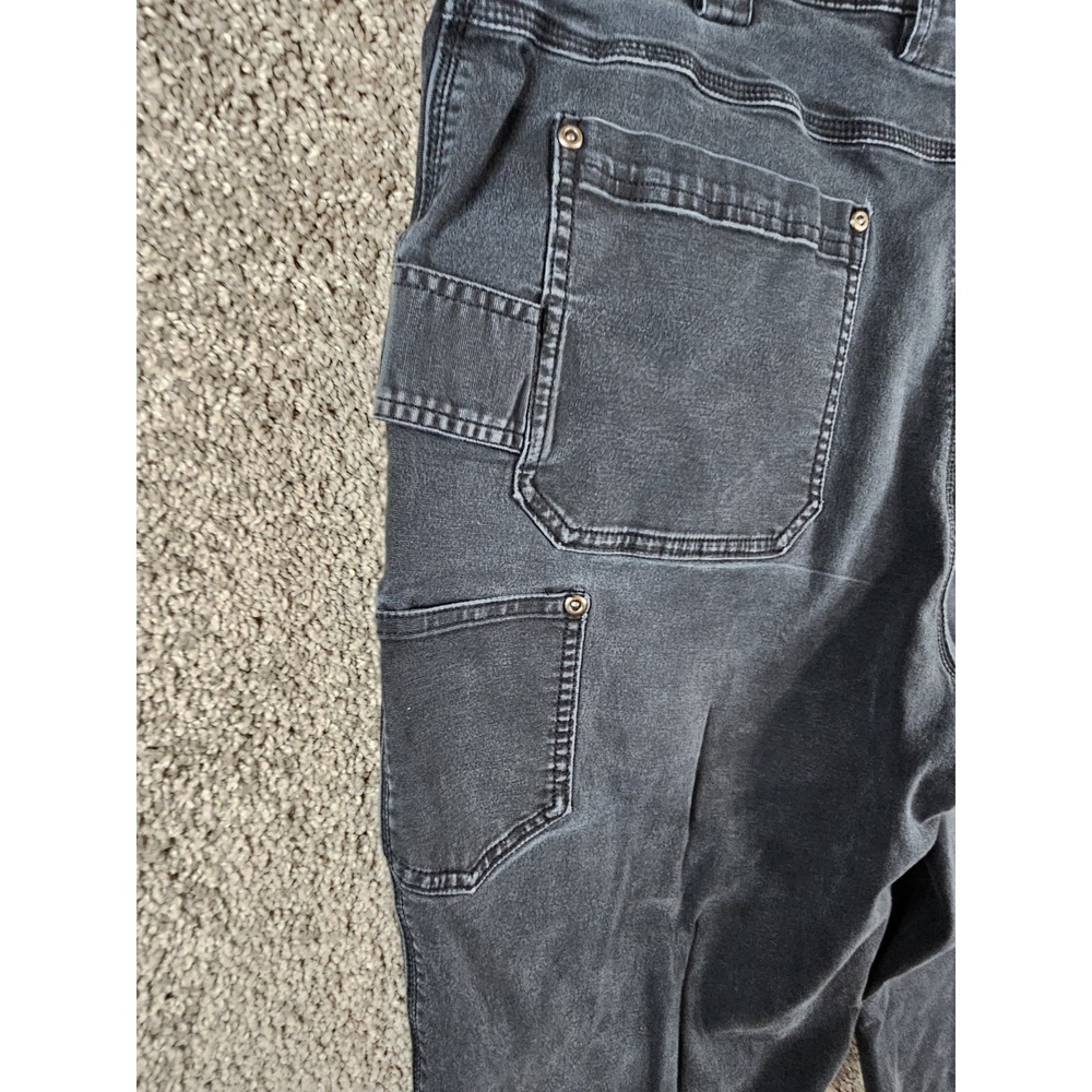 Duluth Trading Co Flex Fire Hose Black Cargo Canvas Pants Men's 42x32 (41x30) - Picture 14 of 16